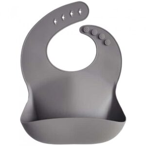 Food Grade Silicone Baby Bib-Grey