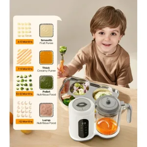 6 in 1 Baby food processor, baby food steamer and blender, has bottle warmer function