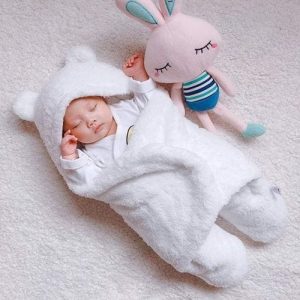 Baby Swaddle Wrap Blanket And Baby Sac- White