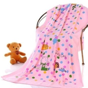Baby Bath Towel Cotton - PINK( Print Indifferent)