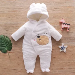 Warm Heavy Baby Romper- white