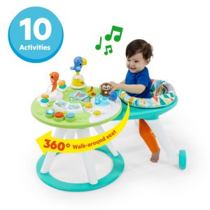 Bright Starts Around We Go 3 in 1 Baby Walker, Discovery Activity Center and Table, Ages 6 Months+