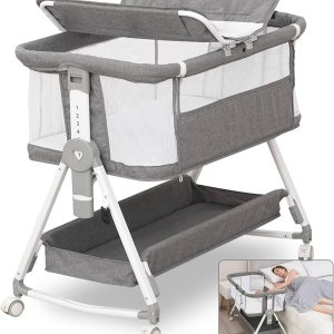 4 in 1 Baby Cosleeper Bed with rocking mode and overhead toys : The Best Sleep Solution for Your Infant