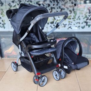 unique 3 in 1 stroller set with reversible handle-black