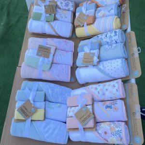 DREAMGRO 6-Piece Hooded baby Towel & Washcloth Set(Newborn to 12 Months)