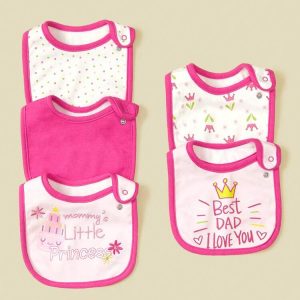 Cotton baby waterproof Bibs- 5 pcs set