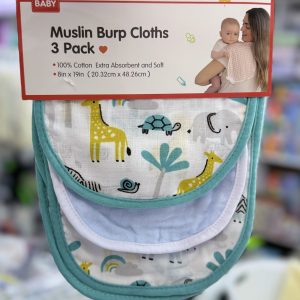 3pcs pack muslin Baby Burp Cloths ,Soft Absorbent